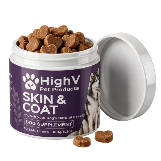 Skin & Coat Dog Treats Soft Chews for Healthy Skin and Glossy Coat